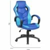 Chaise De Jeu Caloundra, Fauteuil De Jeu Pour Adultes, Chaise De Bureau, 66x61h104/114 Cm, Bleu Et Bleu Ciel