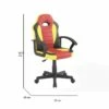 Chaise De Jeu Dfaraon, Fauteuil De Jeu Pour Enfants, Chaise De Bureau, 56x55h89/100 Cm, Rouge Et Jaune