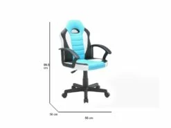 Chaise De Jeu Dfaraon, Fauteuil De Jeu Pour Enfants, Chaise De Bureau, 56x55h89/100 Cm, Bleu Et Blanc