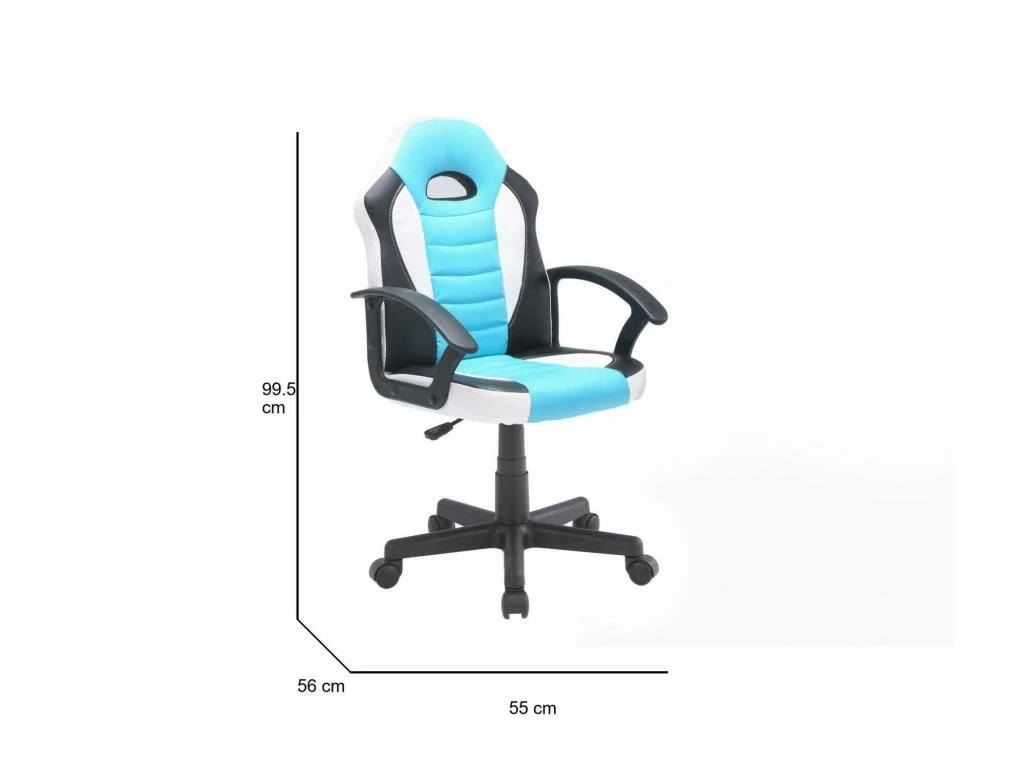 Chaise De Jeu Dfaraon, Fauteuil De Jeu Pour Enfants, Chaise De Bureau, 56x55h89/100 Cm, Bleu Et Blanc 1 Chaise De Jeu Dfaraon, Fauteuil De Jeu Pour Enfants, Chaise De Bureau, 56x55h89/100 Cm, Bleu Et Blanc