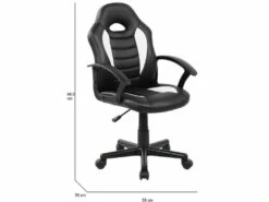 Chaise De Jeu Dfaraon, Fauteuil De Jeu Pour Enfants, Chaise De Bureau, 56x55h89/100 Cm, Noir Et Blanc