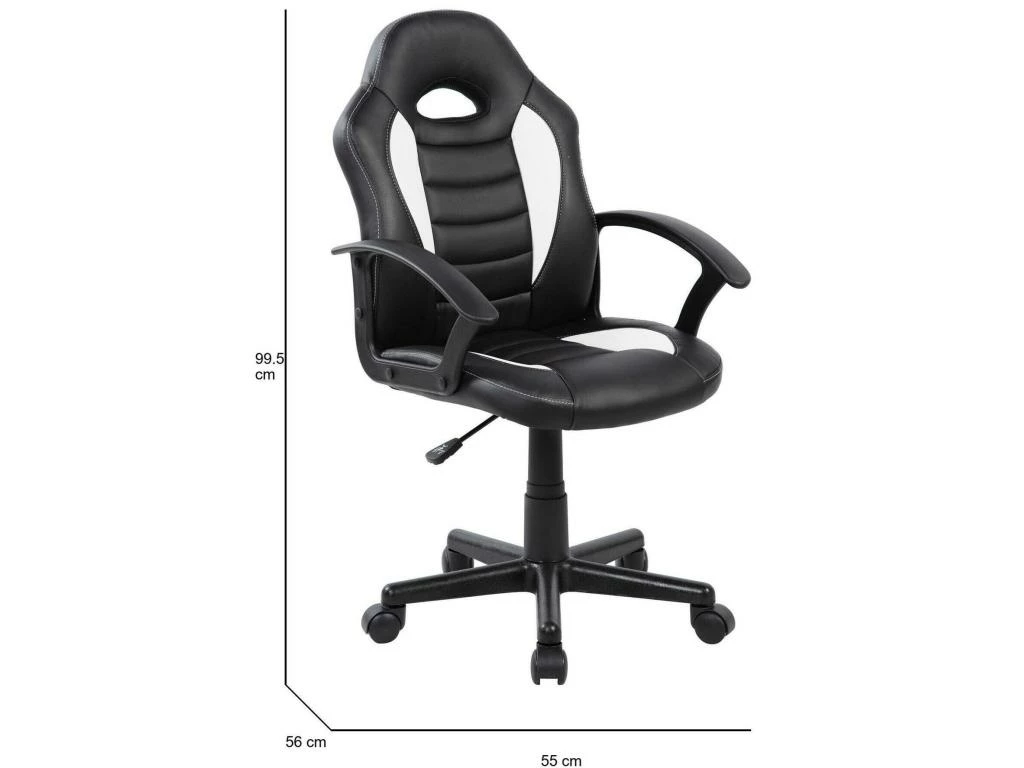 Chaise De Jeu Dfaraon, Fauteuil De Jeu Pour Enfants, Chaise De Bureau, 56x55h89/100 Cm, Noir Et Blanc 1 Chaise De Jeu Dfaraon, Fauteuil De Jeu Pour Enfants, Chaise De Bureau, 56x55h89/100 Cm, Noir Et Blanc