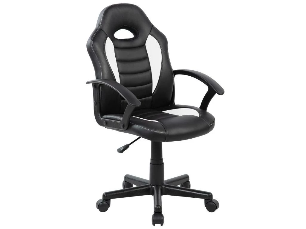 Chaise De Jeu Dfaraon, Fauteuil De Jeu Pour Enfants, Chaise De Bureau, 56x55h89/100 Cm, Noir Et Blanc 2 Chaise De Jeu Dfaraon, Fauteuil De Jeu Pour Enfants, Chaise De Bureau, 56x55h89/100 Cm, Noir Et Blanc – Image 2