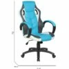 Chaise De Jeu Darlanc, Fauteuil De Jeu Pour Adultes, Chaise De Bureau, 66x61h104/114 Cm, Bleu Ciel Et Blanc