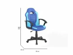 Chaise De Jeu Dfaraon, Fauteuil De Jeu Pour Enfants, Chaise De Bureau, 56x55h89/100 Cm, Bleu Et Bleu Clair