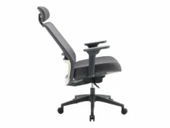 Fauteuil De Bureau Ergonomique Professionnel - Avec Têtière - Nylon Et Tissu - Gris - BANKANO -mobilier de bureau Shop siege de bureau 503079