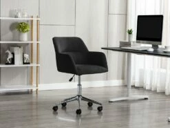 Chaise De Bureau - Tissu - Noir - Hauteur Réglable - HEKA