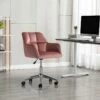 Chaise De Bureau - Velours - Rose - Hauteur Réglable - PEGA