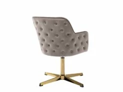 Chaise De Bureau - Velours - Taupe - CAPULI -mobilier de bureau Shop siege de bureau 5278699