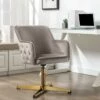 Chaise De Bureau - Velours - Taupe - CAPULI