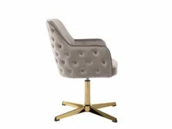 Chaise De Bureau - Velours - Taupe - CAPULI -mobilier de bureau Shop siege de bureau 5278705