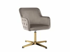 Chaise De Bureau - Velours - Taupe - CAPULI -mobilier de bureau Shop siege de bureau 5278707