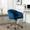 Chaise De Bureau - Velours - Bleu - Hauteur Réglable - TOSILI