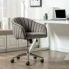 Chaise De Bureau - Velours - Gris - Hauteur Réglable - TOSILI