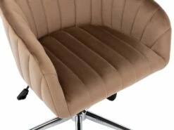 Chaise De Bureau - Velours - Taupe - Hauteur Réglable - TOSILI -mobilier de bureau Shop siege de bureau 5335703