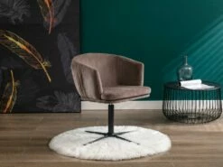 Chaise De Bureau - Tissu - Taupe - FAVIA