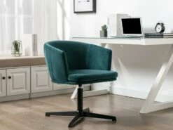 Chaise De Bureau - Tissu - Bleu Canard - FAVIA