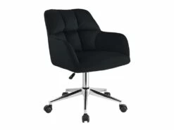 Chaise De Bureau - Velours - Noir - Hauteur Réglable - PEGA -mobilier de bureau Shop siege de bureau 713503
