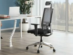 Fauteuil De Bureau Ergonomique Professionnel - Avec Têtière - Tissu - Noir - WALLSTREET 24 Fauteuil De Bureau Ergonomique Professionnel - Avec Têtière - Tissu - Noir - WALLSTREET -mobilier de bureau Shop siege de bureau 722009