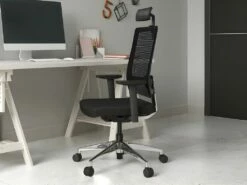 Fauteuil De Bureau Ergonomique Professionnel - Avec Têtière - Tissu - Noir - WALLSTREET 23 Fauteuil De Bureau Ergonomique Professionnel - Avec Têtière - Tissu - Noir - WALLSTREET -mobilier de bureau Shop siege de bureau 722013