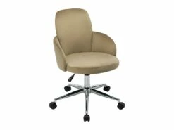 Chaise De Bureau - Velours - Hauteur Réglable - Beige - CAPIA -mobilier de bureau Shop siege de bureau 751413