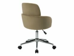 Chaise De Bureau - Velours - Hauteur Réglable - Beige - CAPIA -mobilier de bureau Shop siege de bureau 751423