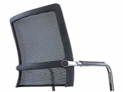 Chaise De Réunion Professionnelle - Tissu Et Métal Chromé - Noir - MARUNOUCHI -mobilier de bureau Shop siege de bureau 751451