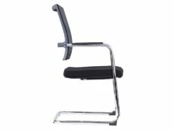 Chaise De Réunion Professionnelle - Tissu Et Métal Chromé - Noir - MARUNOUCHI -mobilier de bureau Shop siege de bureau 751455