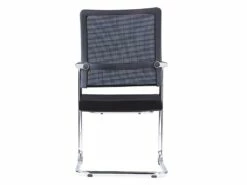 Chaise De Réunion Professionnelle - Tissu Et Métal Chromé - Noir - MARUNOUCHI -mobilier de bureau Shop siege de bureau 751457