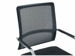 Chaise De Réunion Professionnelle - Tissu Et Métal Chromé - Noir - MARUNOUCHI -mobilier de bureau Shop siege de bureau 751475
