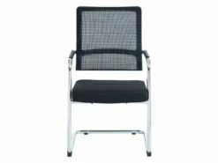 Chaise De Réunion Professionnelle - Tissu Et Métal Chromé - Noir - MARUNOUCHI -mobilier de bureau Shop siege de bureau 751477