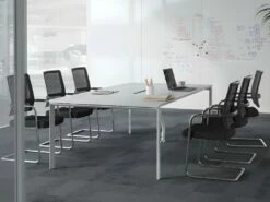 Chaise De Réunion Professionnelle - Tissu Et Métal Chromé - Noir - MARUNOUCHI