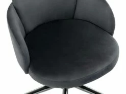 Chaise De Bureau - Velours - Hauteur Réglable - Gris - CAPIA -mobilier de bureau Shop siege de bureau 751519