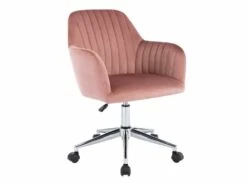 Chaise De Bureau - Velours - Rose - Hauteur Réglable - ELEANA -mobilier de bureau Shop siege de bureau 8025365