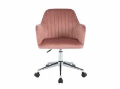 Chaise De Bureau - Velours - Rose - Hauteur Réglable - ELEANA -mobilier de bureau Shop siege de bureau 8025373