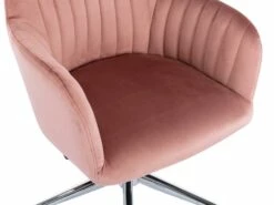 Chaise De Bureau - Velours - Rose - Hauteur Réglable - ELEANA -mobilier de bureau Shop siege de bureau 8025377