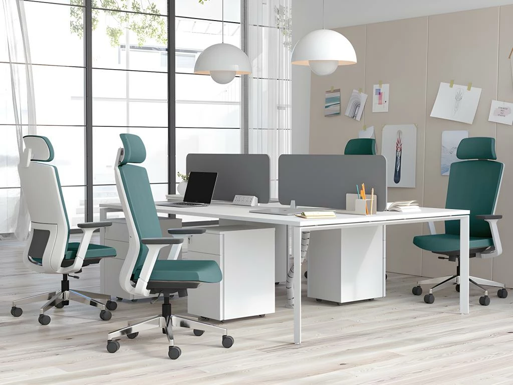 Fauteuil De Bureau Professionnel - Avec Têtière - Tissu - Bleu - VOLTI 1 Fauteuil De Bureau Professionnel - Avec Têtière - Tissu - Bleu - VOLTI