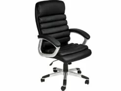 Fauteuil Chaise Siège De Direction Rembourrage Ondulé Noir 08_0000374