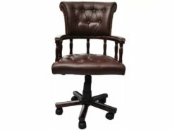 Fauteuil Chaise Chaise De Bureau En Cuir Mélangé Marron 0502056