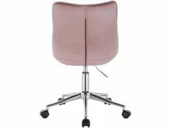 Fauteuil De Bureau Tabouret De Travail En Velours Rose 19_0000245 -mobilier de bureau Shop siege de bureau 8910717