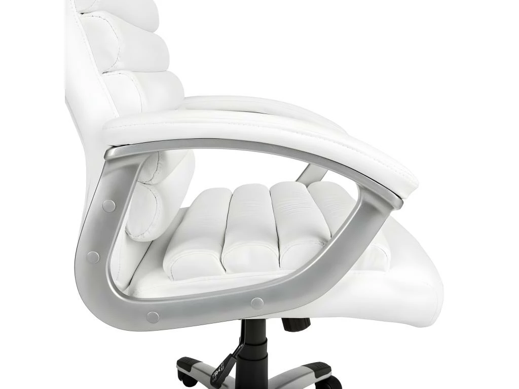 Fauteuil Chaise Siège De Direction Rembourrage Ondulé Blanc 08_0000372 4 Fauteuil Chaise Siège De Direction Rembourrage Ondulé Blanc 08_0000372 – Image 4