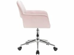 Fauteuil De Bureau Tabouret De Travail En Velours Rose 19_0000146 -mobilier de bureau Shop siege de bureau 8910821
