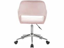 Fauteuil De Bureau Tabouret De Travail En Velours Rose 19_0000146 -mobilier de bureau Shop siege de bureau 8910823