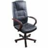 Fauteuil Chaise De Bureau Noir Bois Ergonomique Classique Luxe 0502010