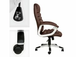 Fauteuil Chaise Siège De Direction Rembourrage Ondulé Marron 08_0000373 -mobilier de bureau Shop siege de bureau 8911147