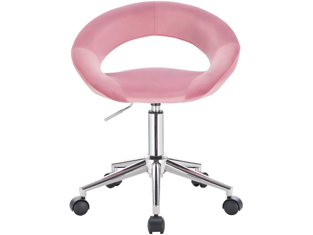 Fauteuil De Bureau Tabouret De Travail à Roulettes Réglables Velours Rose 19_0000107 3 Fauteuil De Bureau Tabouret De Travail à Roulettes Réglables Velours Rose 19_0000107 – Image 3