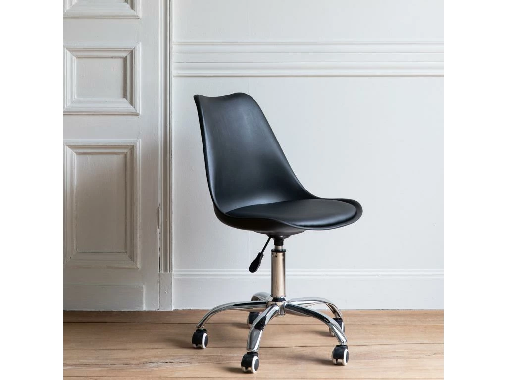 Chaise De Bureau Réglable En Hauteur Noire ANNE - HAPPY GARDEN 1 Chaise De Bureau Réglable En Hauteur Noire ANNE - HAPPY GARDEN