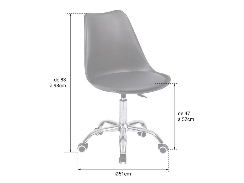 Chaise De Bureau Réglable En Hauteur Noire ANNE - HAPPY GARDEN 5 Chaise De Bureau Réglable En Hauteur Noire ANNE - HAPPY GARDEN – Image 5