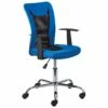 DEANA - Fauteuil De Bureau Sur Roulettes Bleu Et Noir