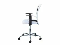 DEANA - Fauteuil De Bureau Sur Roulettes Blanc Et Noir -mobilier de bureau Shop siege de bureau 9167373